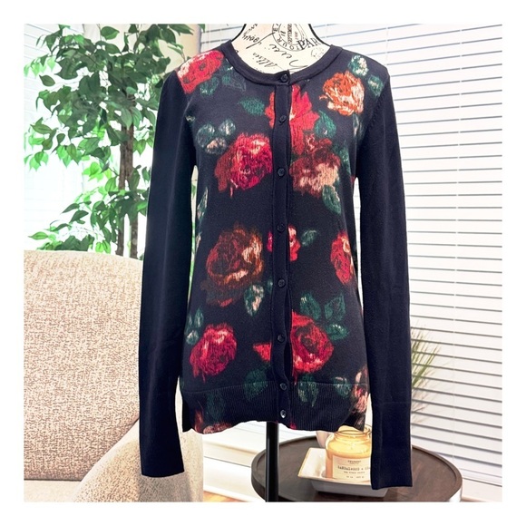 Merona Women’s Floral Print Cardigan Sweater. S/P - Picture 11 of 13